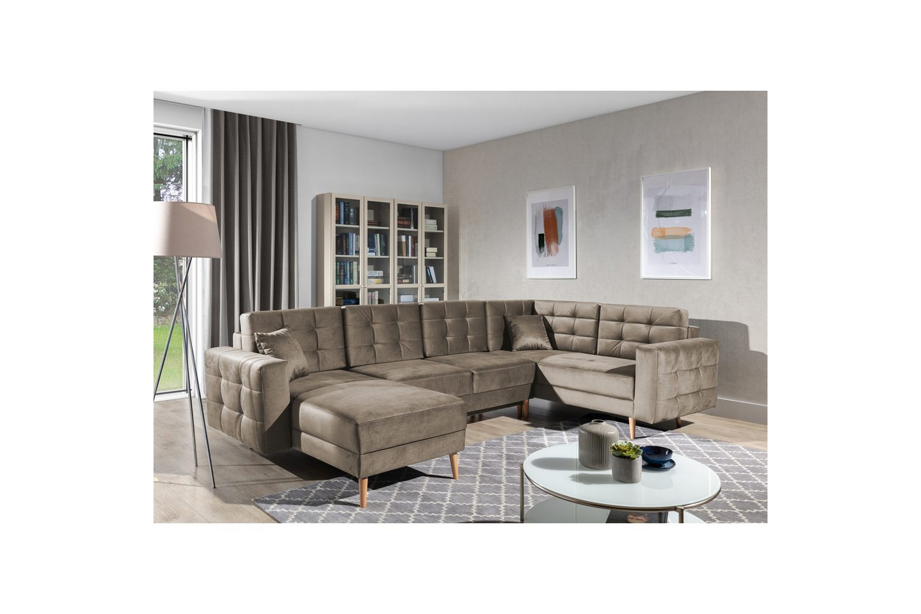 sektionssoffa eltap asgard u 326x202x93 cm - monolith 09, mörk beige