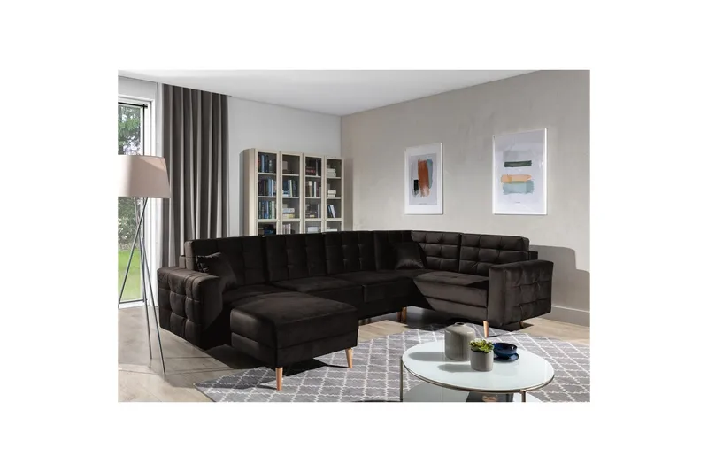 Sektionssoffa Eltap Asgard U 326x202x93 cm - Monolith 29, Brun - Möbler - Vardagsrum - Bäddsoffor - Hörnbäddsoffa