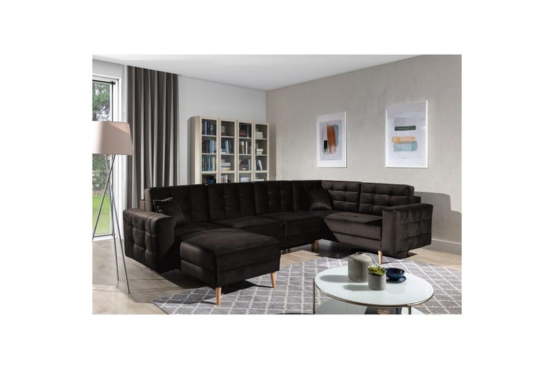 Sektionssoffa Eltap Asgard U 326x202x93 cm, Monolith 29, Brun