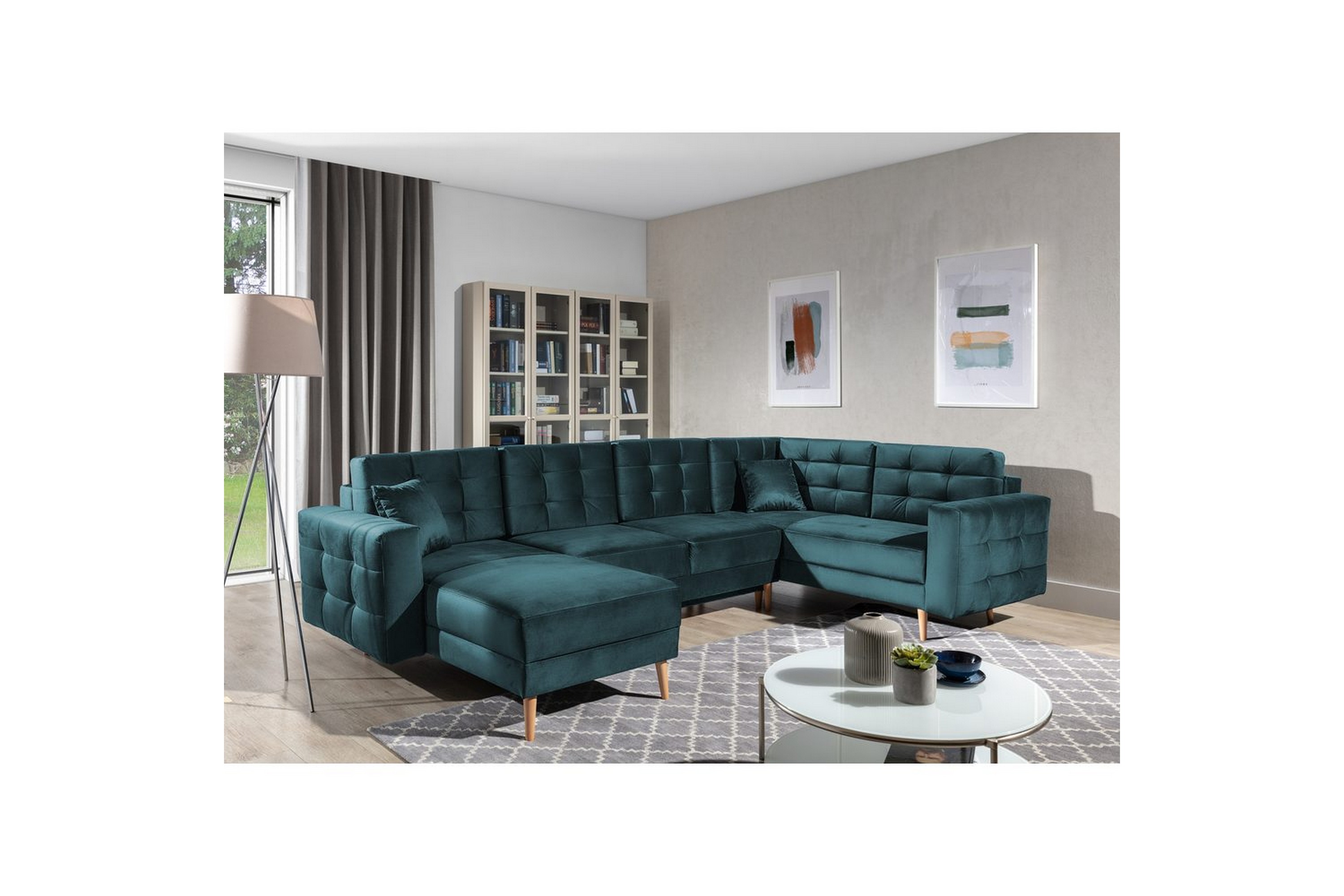 sektionssoffa eltap asgard u 326x202x93 cm - monolith 76, blå