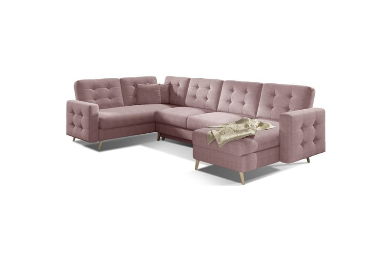 Sektionssoffa Eltap Asgard U 326x202x93 cm - Omega 91, Rosa - Möbler - Vardagsrum - Bäddsoffor - Hörnbäddsoffa