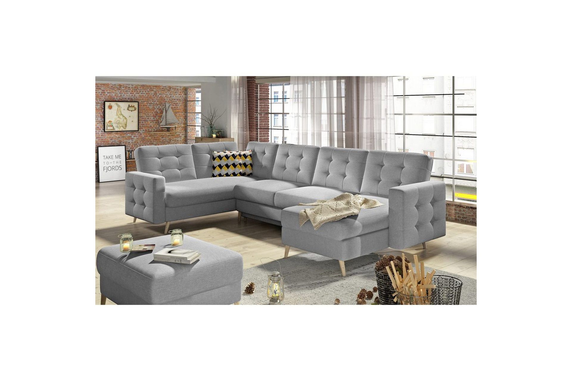 Sektionssoffa Eltap Asgard U 326x202x93 cm - Soft 29, Gr&aring;