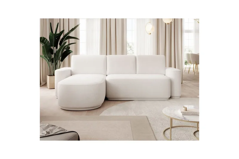 Sektionssoffa Eltap Aurumm 285x92x180 cm - Paolli 01 Vit, Vänster - Möbler - Vardagsrum - Bäddsoffor
