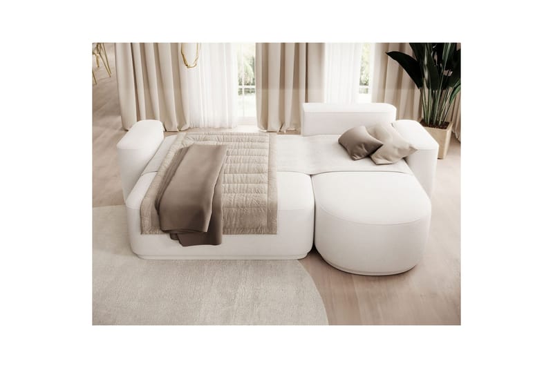 Sektionssoffa Eltap Aurumm 285x92x180 cm - Paolli 01 Vit, Höger - Möbler - Vardagsrum - Bäddsoffor