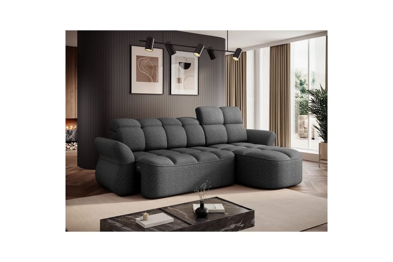Sektionssoffa Eltap Beneth 301x115x185 cm - Breona 04, Grå, Höger - Möbler - Vardagsrum - Bäddsoffor