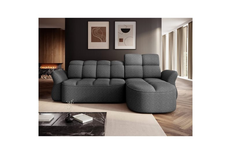 Sektionssoffa Eltap Beneth 301x115x185 cm - Breona 04, Grå, Höger - Möbler - Vardagsrum - Bäddsoffor
