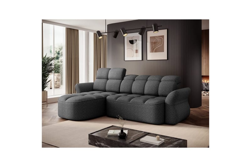 Sektionssoffa Eltap Beneth 301x115x185 cm - Breona 04, Grå, Vänster - Möbler - Vardagsrum - Bäddsoffor