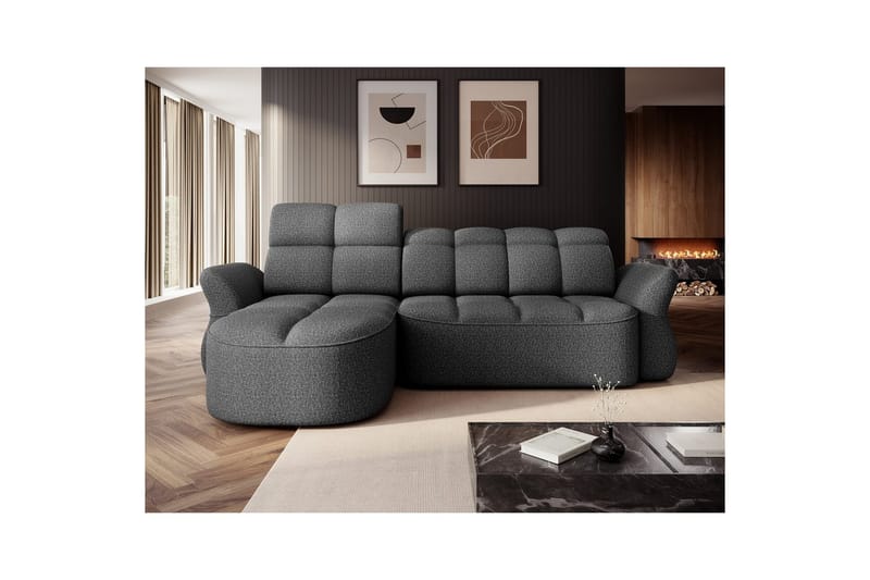 Sektionssoffa Eltap Beneth 301x115x185 cm - Breona 04, Grå, Vänster - Möbler - Vardagsrum - Bäddsoffor