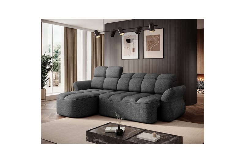 Sektionssoffa Eltap Beneth 301x115x185 cm - Breona 04, Grå, Vänster - Möbler - Vardagsrum - Bäddsoffor