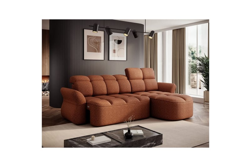 Sektionssoffa Eltap Beneth 301x115x185 cm - Breona 30, Orange, Höger - Möbler - Vardagsrum - Bäddsoffor