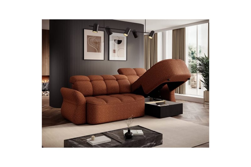 Sektionssoffa Eltap Beneth 301x115x185 cm - Breona 30, Orange, Höger - Möbler - Vardagsrum - Bäddsoffor