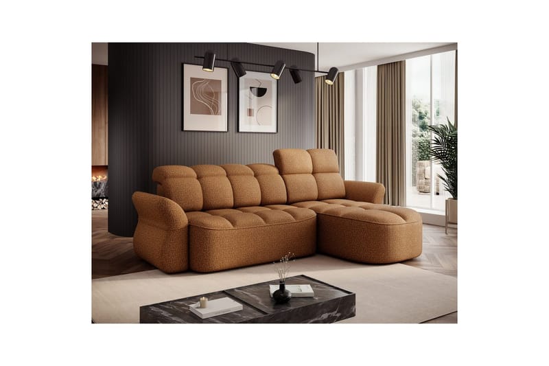 Sektionssoffa Eltap Beneth 301x115x185 cm - Breona 45, Gul, Höger - Möbler - Vardagsrum - Bäddsoffor