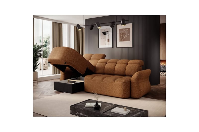 Sektionssoffa Eltap Beneth 301x115x185 cm - Breona 45, Gul, Vänster - Möbler - Vardagsrum - Bäddsoffor