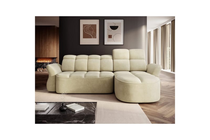 Sektionssoffa Eltap Beneth 301x115x185 cm - Monolith 04, Beige, Höger - Möbler - Vardagsrum - Bäddsoffor