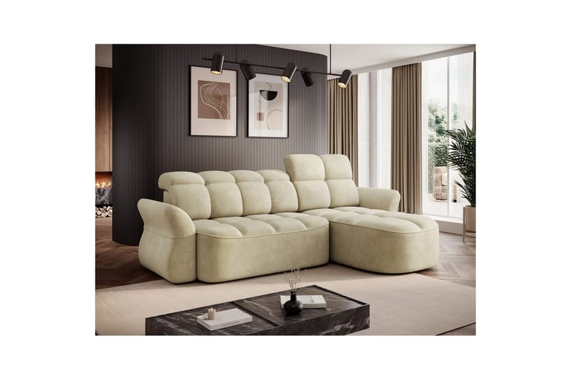 Sektionssoffa Eltap Beneth 301x115x185 cm - Monolith 04, Beige, Höger - Möbler - Vardagsrum - Bäddsoffor