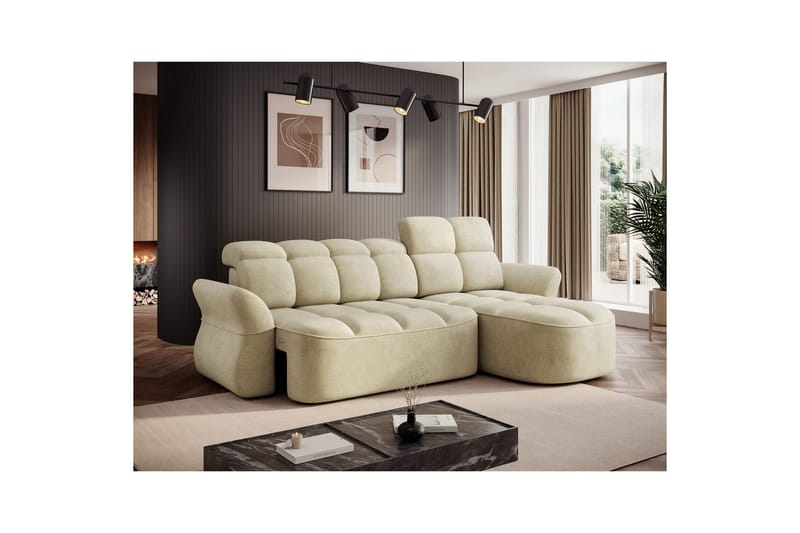 Sektionssoffa Eltap Beneth 301x115x185 cm - Monolith 04, Beige, Höger - Möbler - Vardagsrum - Bäddsoffor