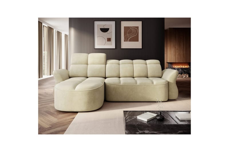 Sektionssoffa Eltap Beneth 301x115x185 cm - Monolith 04, Beige, Vänster - Möbler - Vardagsrum - Bäddsoffor