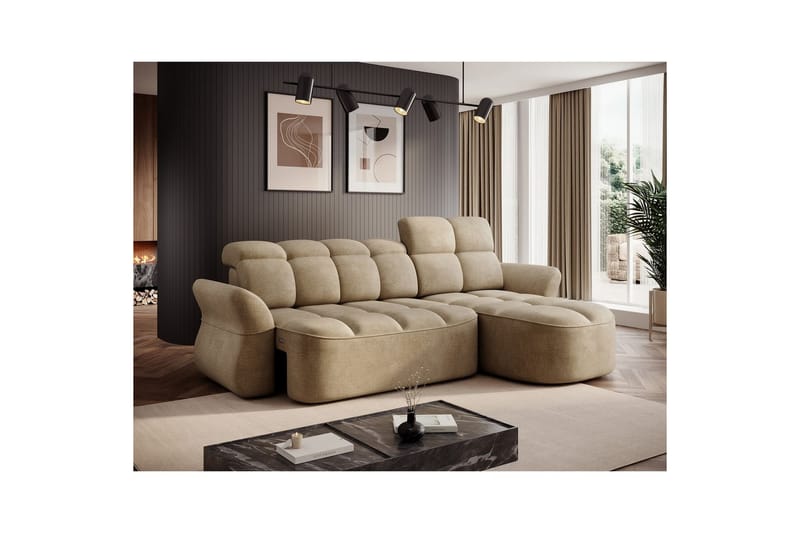 Sektionssoffa Eltap Beneth 301x115x185 cm - Nube 20, Beige, Höger - Möbler - Vardagsrum - Bäddsoffor
