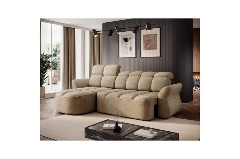 Sektionssoffa Eltap Beneth 301x115x185 cm - Nube 20, Beige, Vänster - Möbler - Vardagsrum - Bäddsoffor