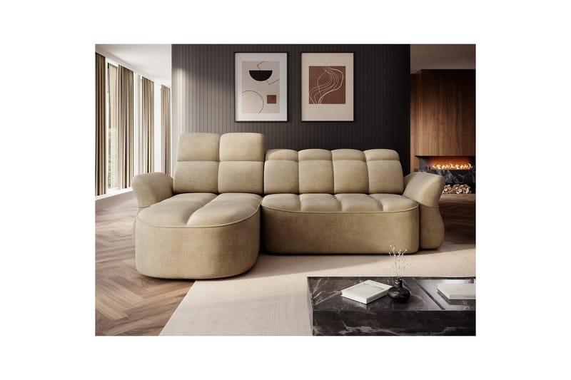 Sektionssoffa Eltap Beneth 301x115x185 cm - Nube 20, Beige, Vänster - Möbler - Vardagsrum - Bäddsoffor