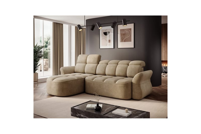 Sektionssoffa Eltap Beneth 301x115x185 cm - Nube 20, Beige, Vänster - Möbler - Vardagsrum - Bäddsoffor