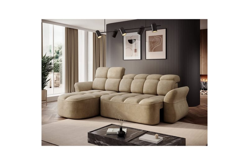 Sektionssoffa Eltap Beneth 301x115x185 cm - Nube 20, Beige, Vänster - Möbler - Vardagsrum - Bäddsoffor