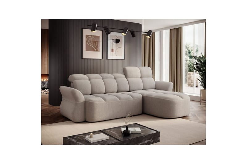 Sektionssoffa Eltap Beneth 301x115x185 cm - Royal 18, Beige, Höger - Möbler - Vardagsrum - Bäddsoffor