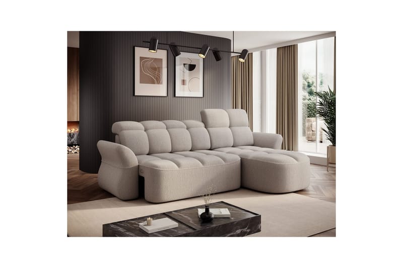 Sektionssoffa Eltap Beneth 301x115x185 cm - Royal 18, Beige, Höger - Möbler - Vardagsrum - Bäddsoffor