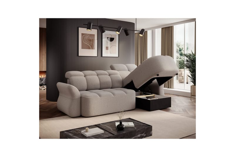 Sektionssoffa Eltap Beneth 301x115x185 cm - Royal 18, Beige, Höger - Möbler - Vardagsrum - Bäddsoffor
