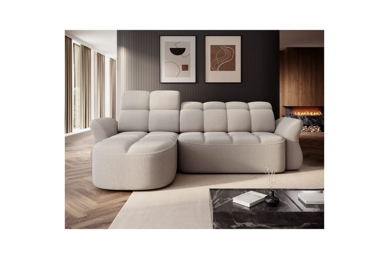 Sektionssoffa Eltap Beneth 301x115x185 cm - Royal 18, Beige, Vänster - Möbler - Vardagsrum - Bäddsoffor