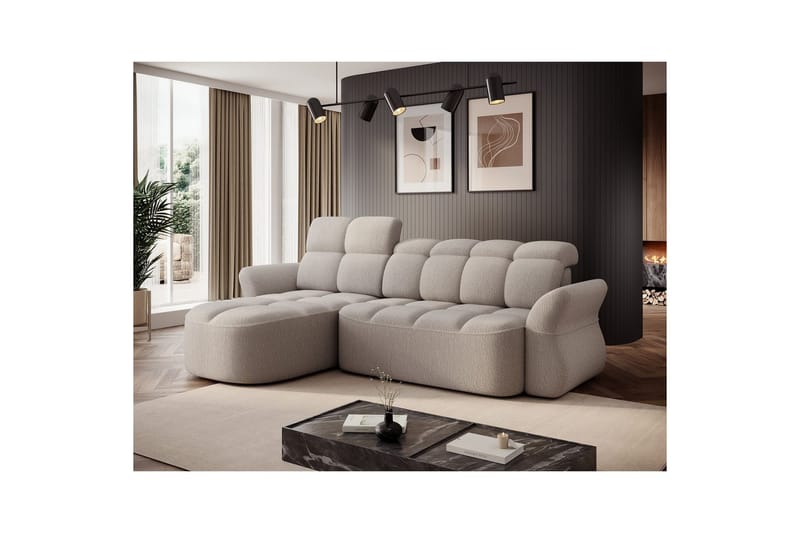 Sektionssoffa Eltap Beneth 301x115x185 cm - Royal 18, Beige, Vänster - Möbler - Vardagsrum - Bäddsoffor
