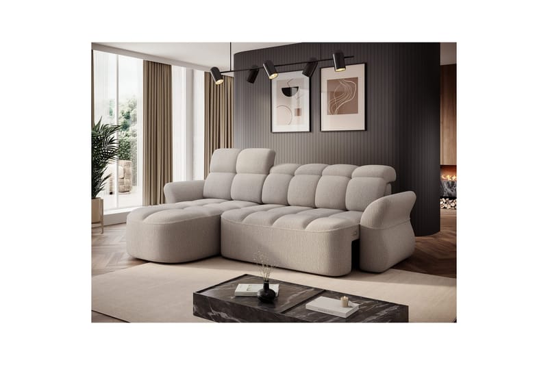 Sektionssoffa Eltap Beneth 301x115x185 cm - Royal 18, Beige, Vänster - Möbler - Vardagsrum - Bäddsoffor