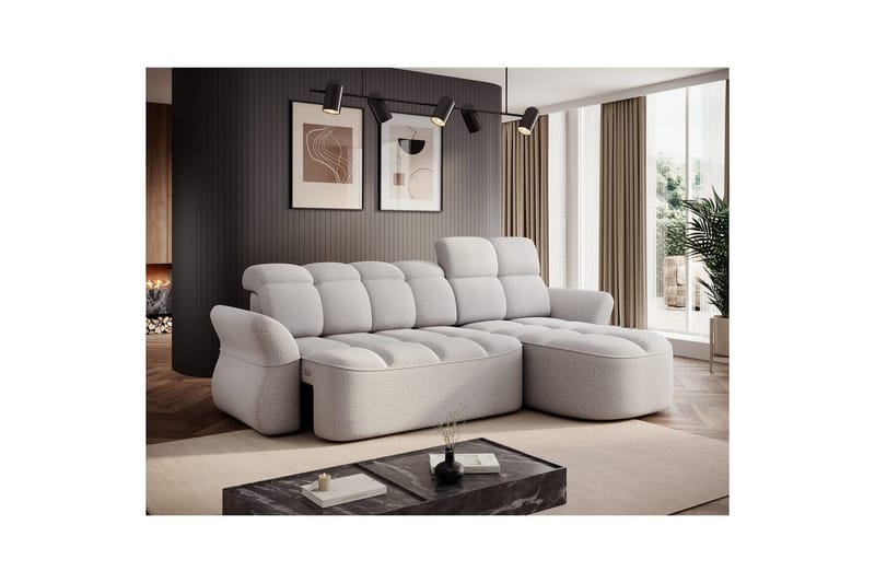 Sektionssoffa Eltap Beneth 301x115x185 cm - Space 03, Ljusgrå, Höger - Möbler - Vardagsrum - Bäddsoffor