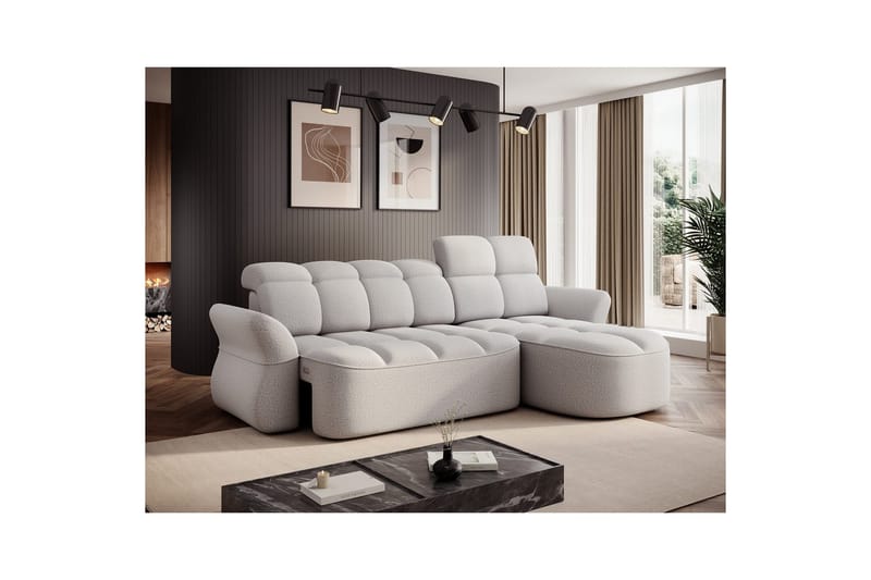 Sektionssoffa Eltap Beneth 301x115x185 cm - Space 03, Ljusgrå, Höger - Möbler - Vardagsrum - Bäddsoffor