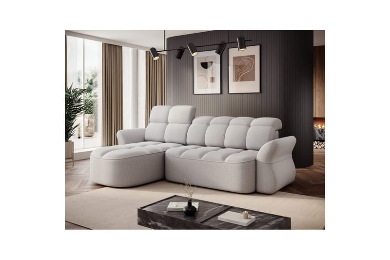 Sektionssoffa Eltap Beneth 301x115x185 cm - Space 03, Ljusgrå, Vänster - Möbler - Vardagsrum - Bäddsoffor