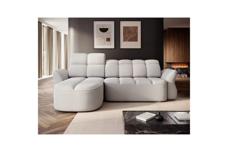 Sektionssoffa Eltap Beneth 301x115x185 cm - Space 03, Ljusgrå, Vänster - Möbler - Vardagsrum - Bäddsoffor