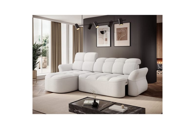 Sektionssoffa Eltap Beneth 301x115x185 cm - Paolli 01 Vit, Vänster - Möbler - Vardagsrum - Bäddsoffor