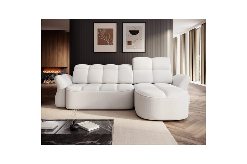 Sektionssoffa Eltap Beneth 301x115x185 cm - Paolli 01 Vit, Höger - Möbler - Vardagsrum - Bäddsoffor