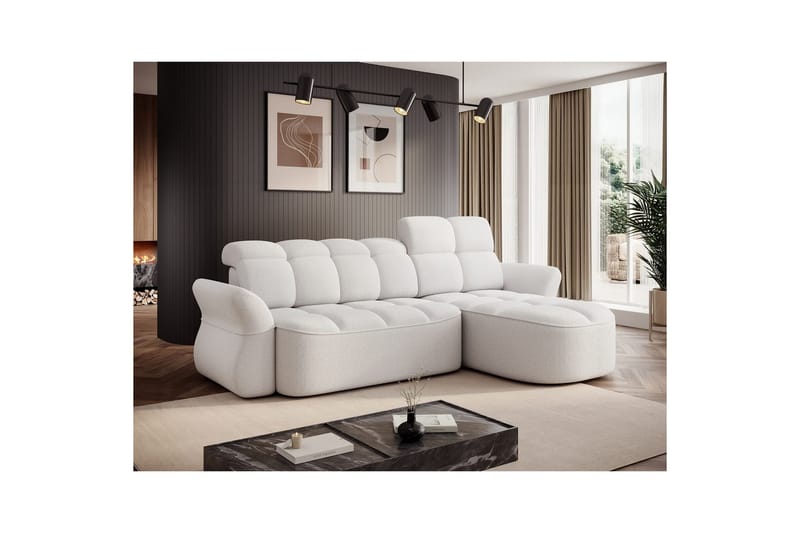 Sektionssoffa Eltap Beneth 301x115x185 cm - Paolli 01 Vit, Höger - Möbler - Vardagsrum - Bäddsoffor