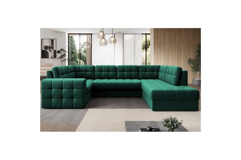 Sektionssoffa Eltap Blewett 299x198x82 cm - Lukso 35, Grön, Höger - Möbler - Vardagsrum - Bäddsoffor - Hörnbäddsoffa