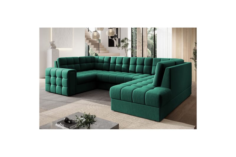 Sektionssoffa Eltap Blewett 299x198x82 cm - Lukso 35, Grön, Höger - Möbler - Vardagsrum - Bäddsoffor - Hörnbäddsoffa