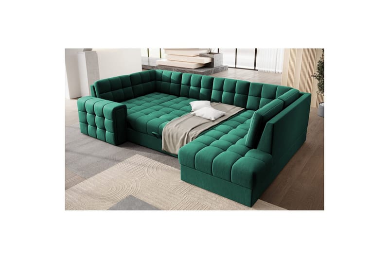 Sektionssoffa Eltap Blewett 299x198x82 cm - Lukso 35, Grön, Höger - Möbler - Vardagsrum - Bäddsoffor - Hörnbäddsoffa