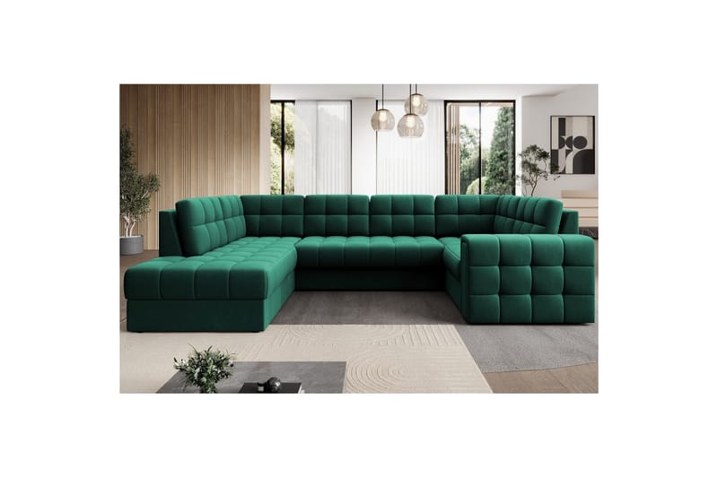 Sektionssoffa Eltap Blewett 299x198x82 cm - Lukso 35, Grön, Vänster - Möbler - Vardagsrum - Bäddsoffor - Hörnbäddsoffa