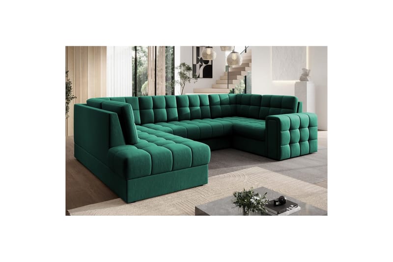 Sektionssoffa Eltap Blewett 299x198x82 cm - Lukso 35, Grön, Vänster - Möbler - Vardagsrum - Bäddsoffor - Hörnbäddsoffa