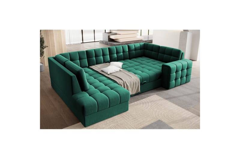 Sektionssoffa Eltap Blewett 299x198x82 cm - Lukso 35, Grön, Vänster - Möbler - Vardagsrum - Bäddsoffor - Hörnbäddsoffa