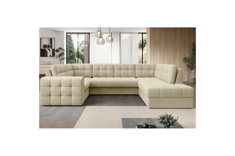 Sektionssoffa Eltap Blewett 299x198x82 cm - Monolith 04, Beige, Höger - Möbler - Vardagsrum - Bäddsoffor - Hörnbäddsoffa