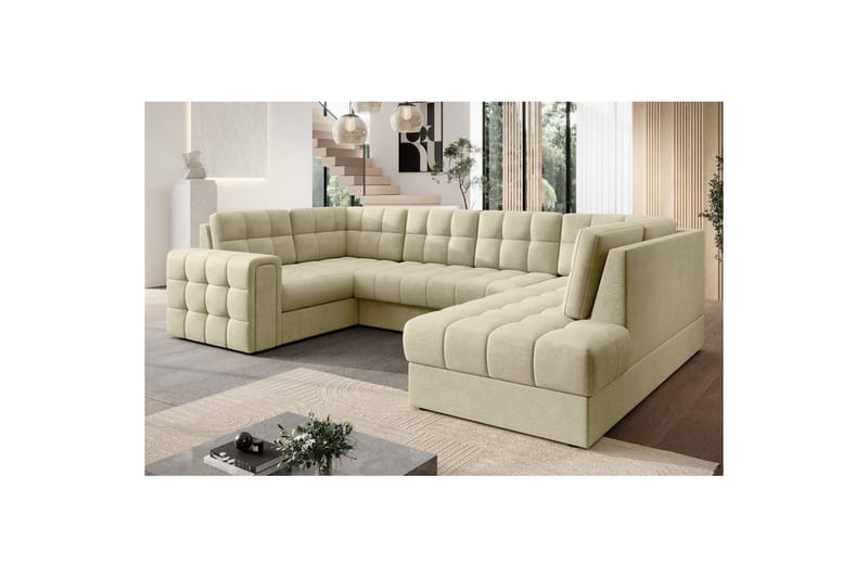 Sektionssoffa Eltap Blewett 299x198x82 cm - Monolith 04, Beige, Höger - Möbler - Vardagsrum - Bäddsoffor - Hörnbäddsoffa