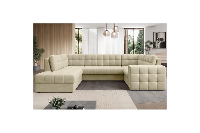 Sektionssoffa Eltap Blewett 299x198x82 cm - Monolith 04, Beige, Vänster - Möbler - Vardagsrum - Bäddsoffor - Hörnbäddsoffa