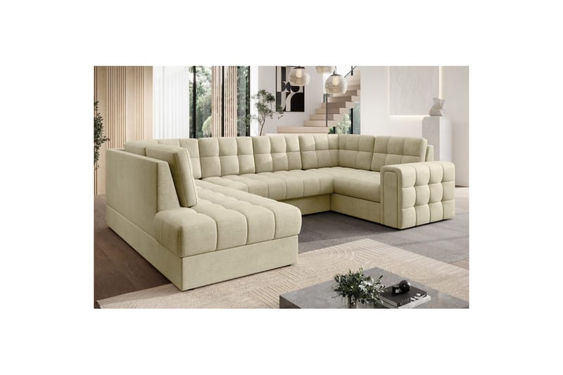 Sektionssoffa Eltap Blewett 299x198x82 cm - Monolith 04, Beige, Vänster - Möbler - Vardagsrum - Bäddsoffor - Hörnbäddsoffa