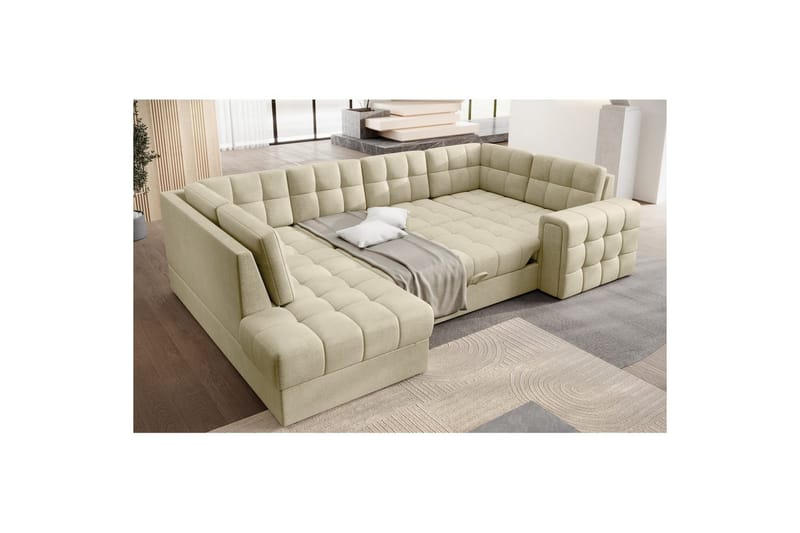 Sektionssoffa Eltap Blewett 299x198x82 cm - Monolith 04, Beige, Vänster - Möbler - Vardagsrum - Bäddsoffor - Hörnbäddsoffa